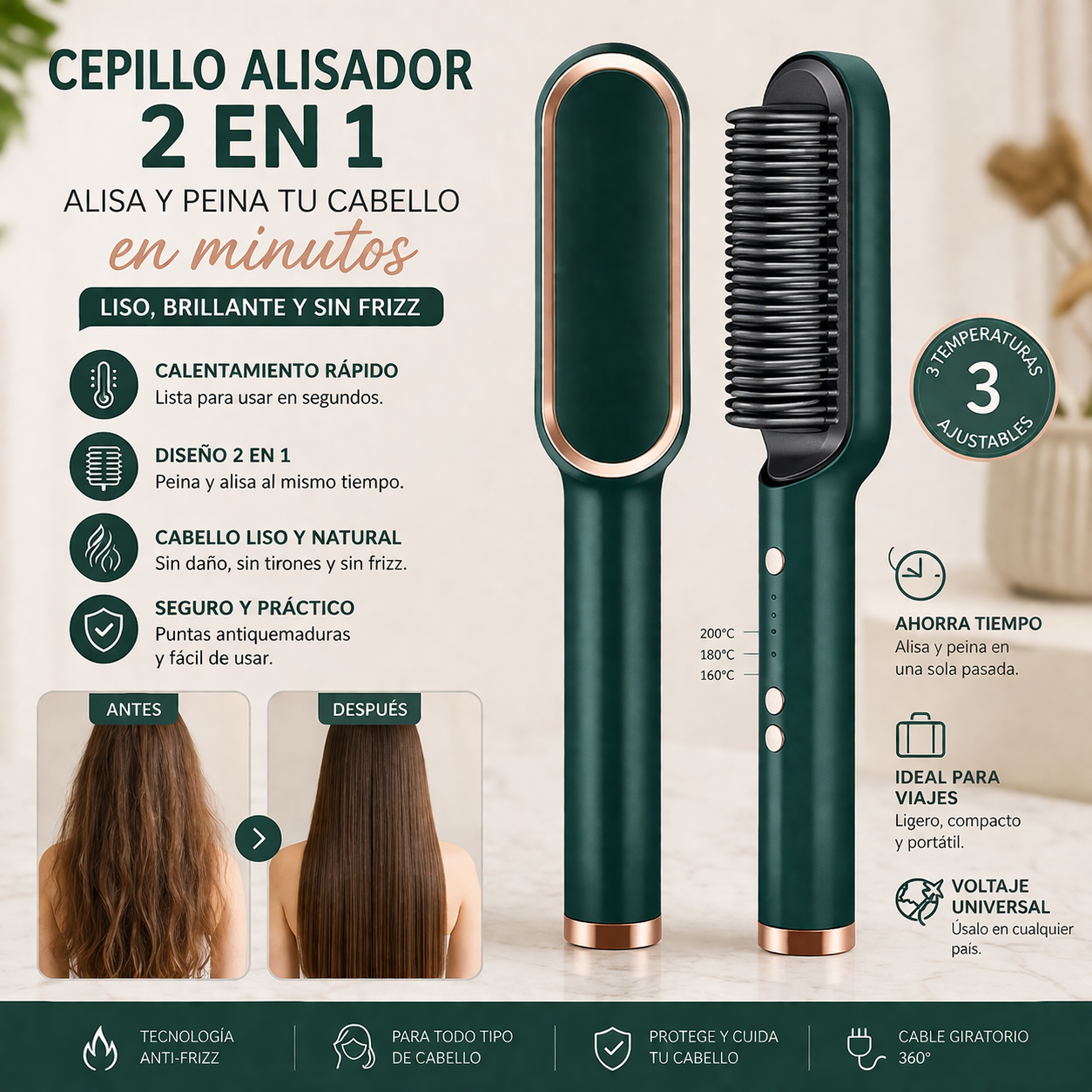 CEPILLO ALISADOR PLANCHA MULTIFUNCIONAL